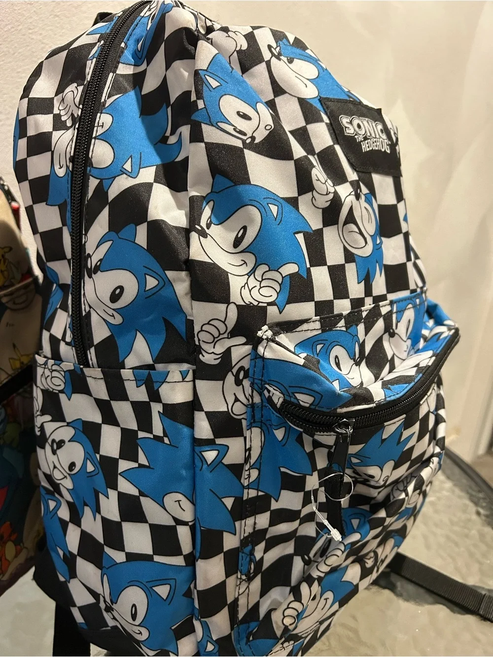 Sonic Themed Kids Backpack in Blue and Black